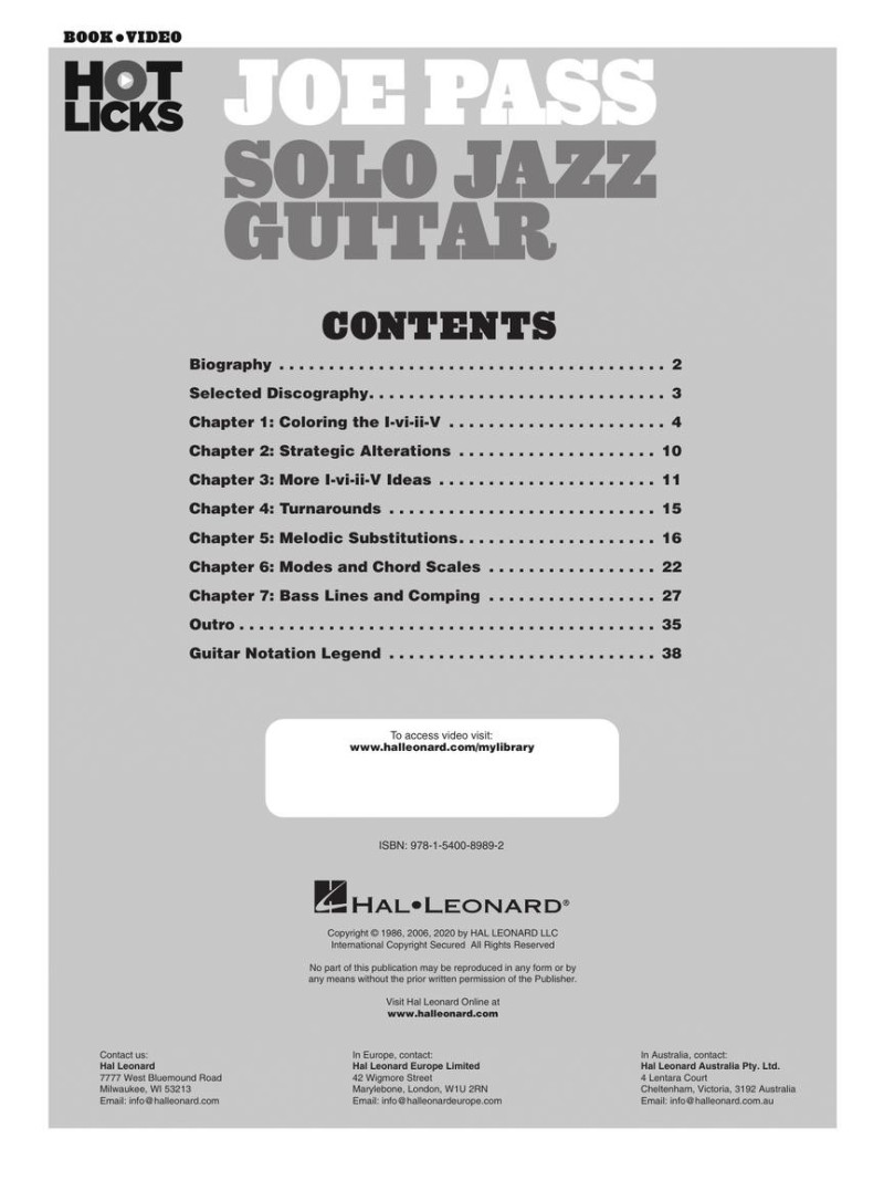 Joe Pass - Solo Jazz Guitar (book/Video Online)
