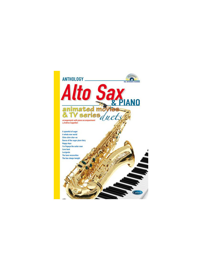 Animated Movies & TV Duets for Alto Sax & Piano (book/CD)