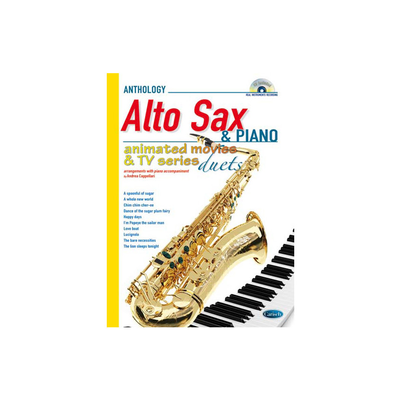 Animated Movies & TV Duets for Alto Sax & Piano (book/CD)