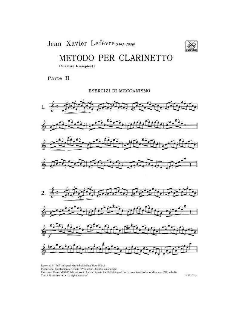Metodo per clarinetto - Volume 2°