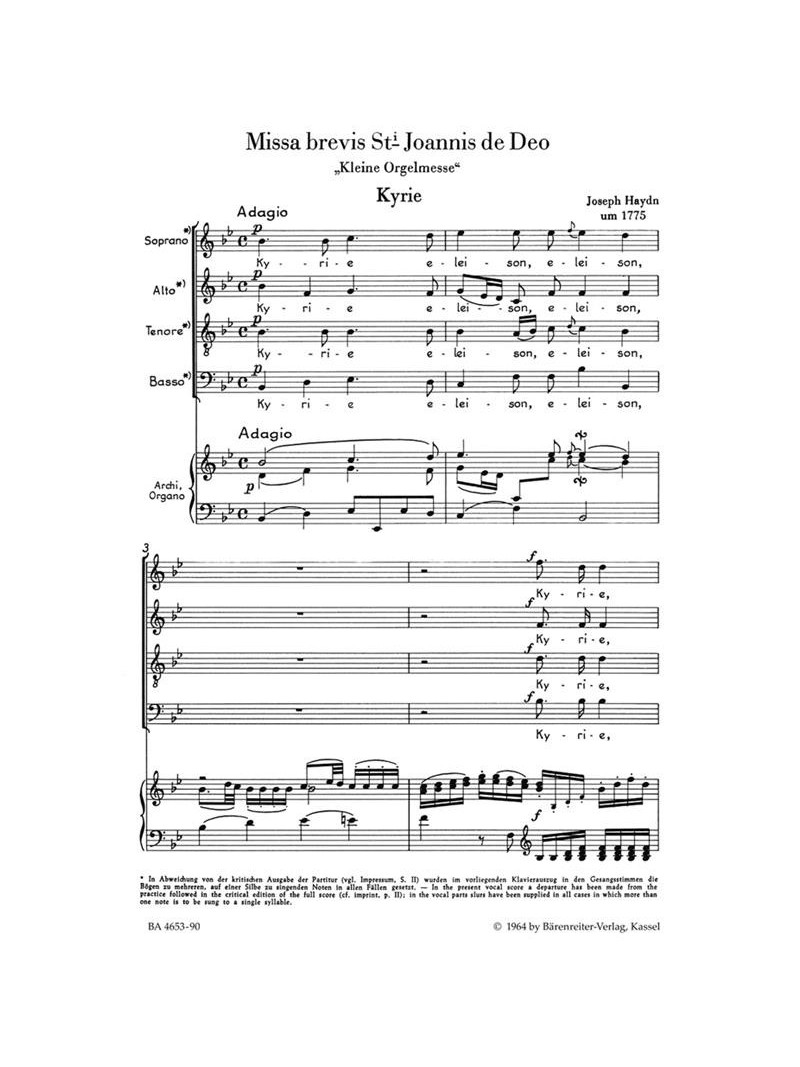 Missa Brevis Sancti Joannis De Deo