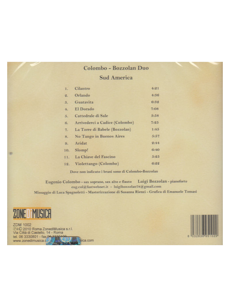 Eugenio Colombo, Luigi Bozzolan - Sud America (CD)