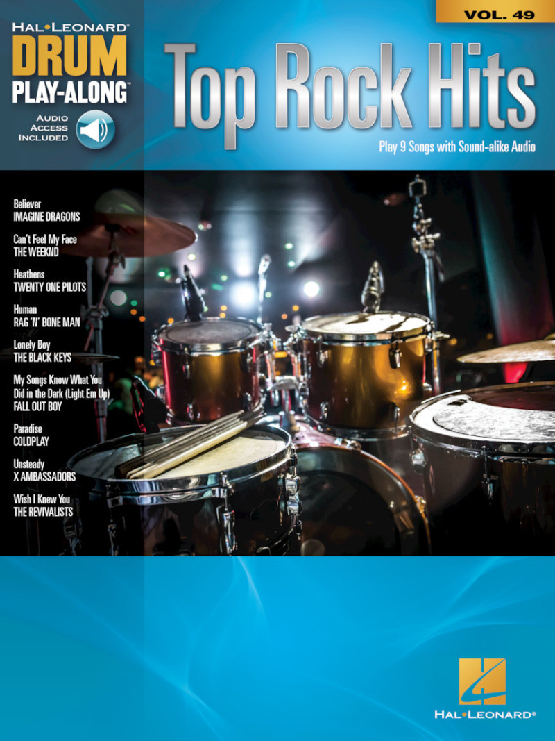 Top Rock Hits: Drum Play-Along Volume 49 (book/Audio Online)