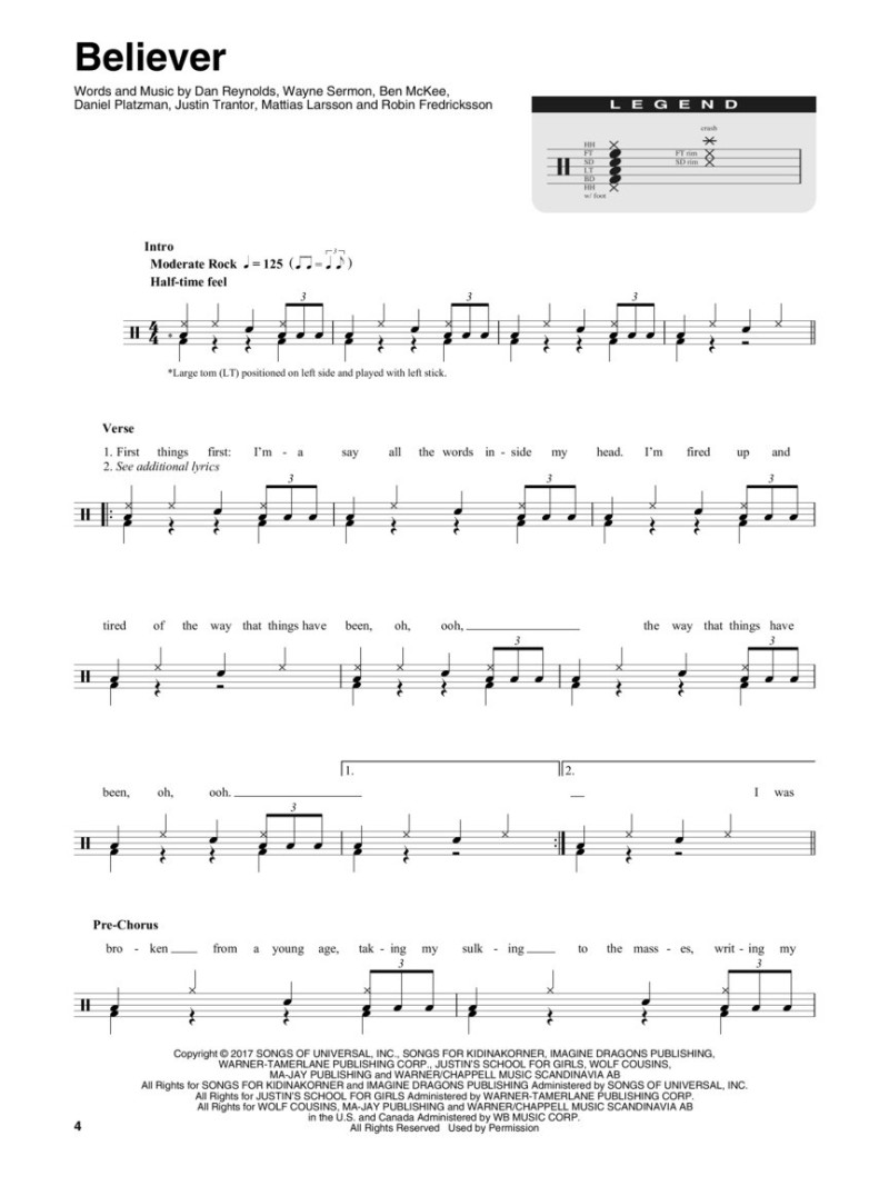 Top Rock Hits: Drum Play-Along Volume 49 (book/Audio Online)