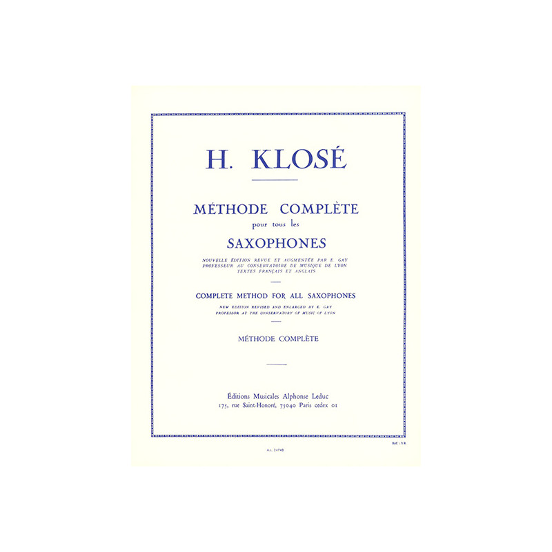 Methode Complete Pour Tous Les Saxophones
