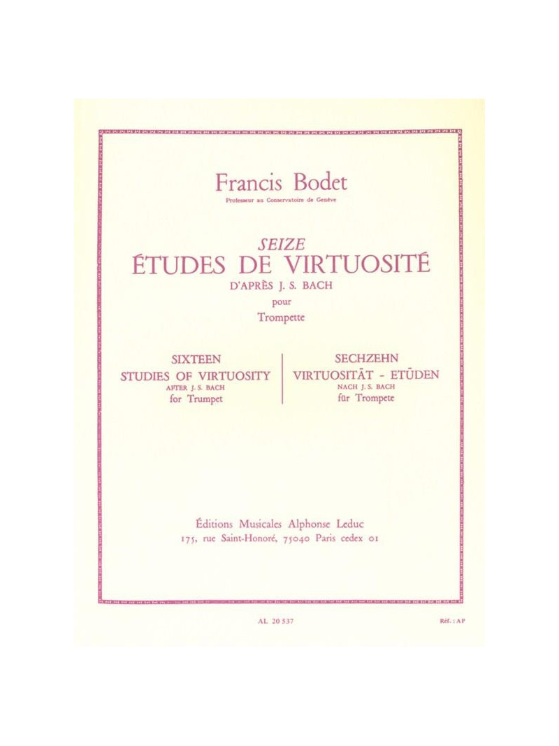 16 Etudes de Virtuosite d'apres Bach (Trompete)