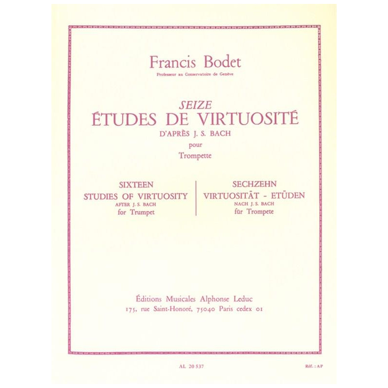 16 Etudes de Virtuosite d'apres Bach (Trompete)