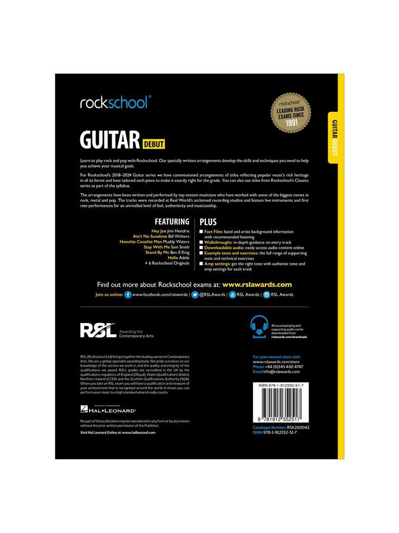 Rockschool Guitar: Debut 2018-2024 (book/CD)