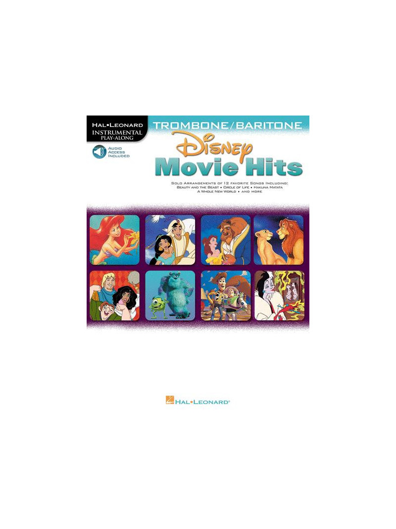 Disney Movie Hits for Trombone/Baritone B.C. (book/Audio Online )