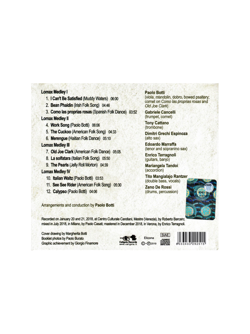 Paolo Botti, La Fabbrica Dei Botti – Lomax Lives! (CD)