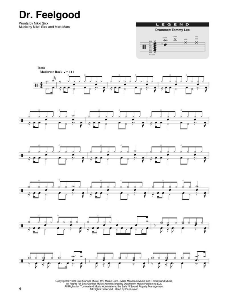 Motley Crue: Drum Play-Along Volume 30 (book/Audio Online)