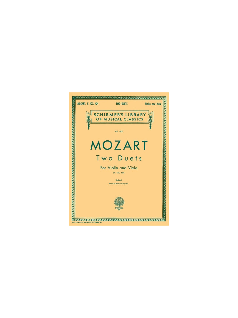 W.A. Mozart Two Duets For Violin And Viola K.423/424