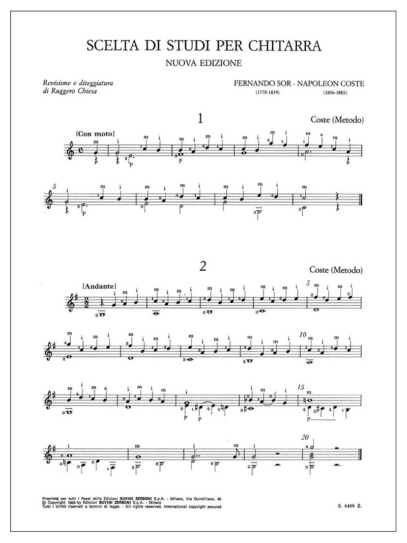 Scelta di studi per chitarra