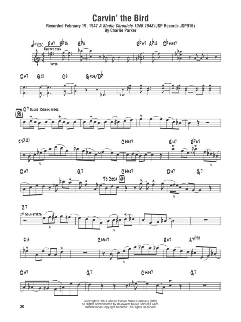 Charlie Parker Omnibook in E Flat - Volume 2