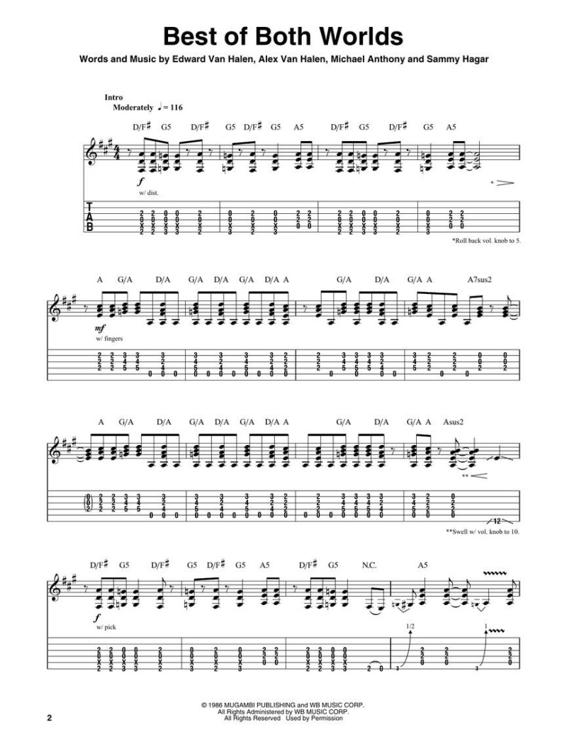 Van Halen 1986-1995 Guitar Play-Along Volume 164 (book/CD)
