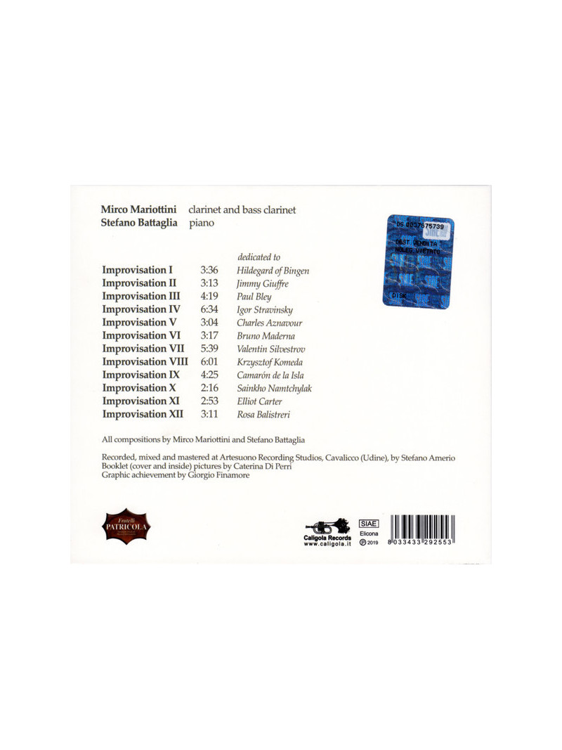 Mirco Mariottini, Stefano Battaglia – Music For Clarinets And Piano (CD)