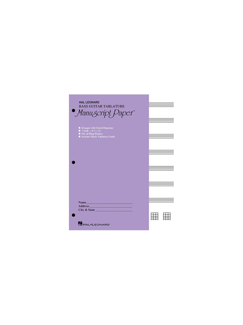 Bass Guitar Tablature Manuscript Paper