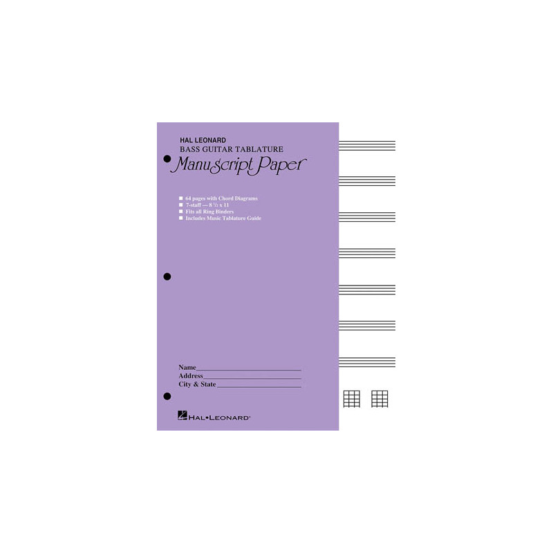 Bass Guitar Tablature Manuscript Paper