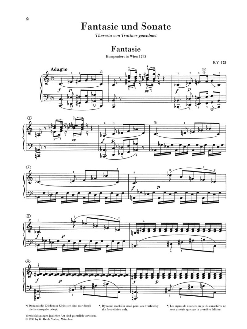 Mozart - Fantasie und Sonate C-Moll KV475 / 457