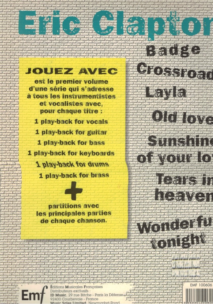 Live With Eric Clapton (book/2 CD play-along)