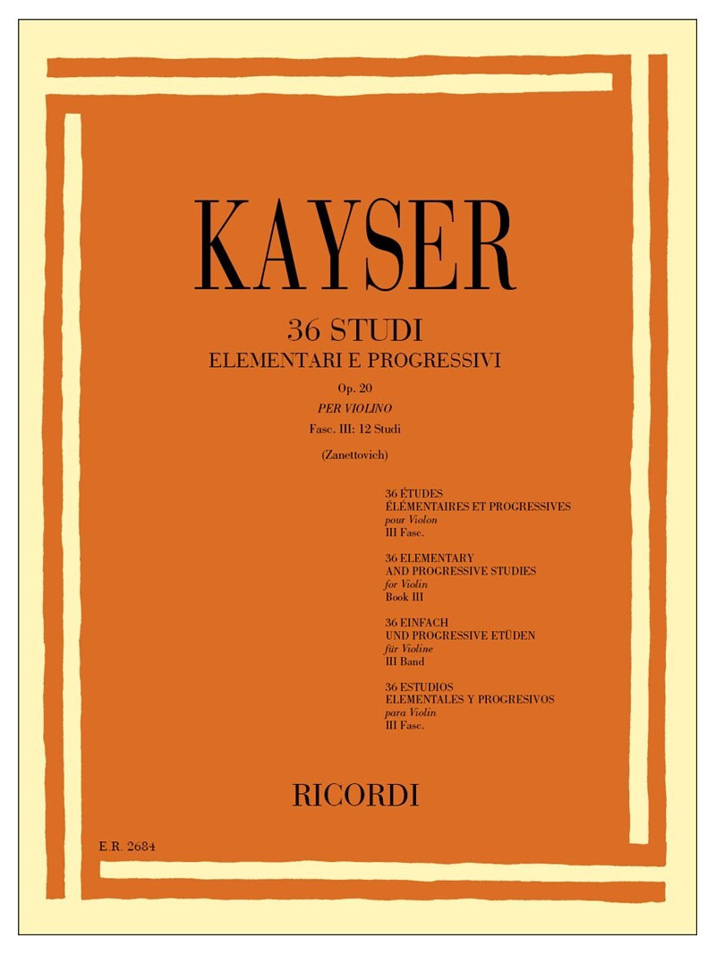 36 studi elementari e progressivi per violino - Fasc. III
