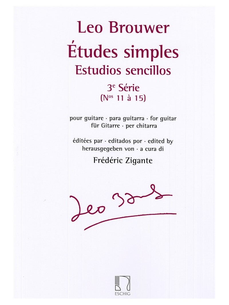 Leo Brouwer - Estudios Sencillos (3e Serie No. 11 a 15))