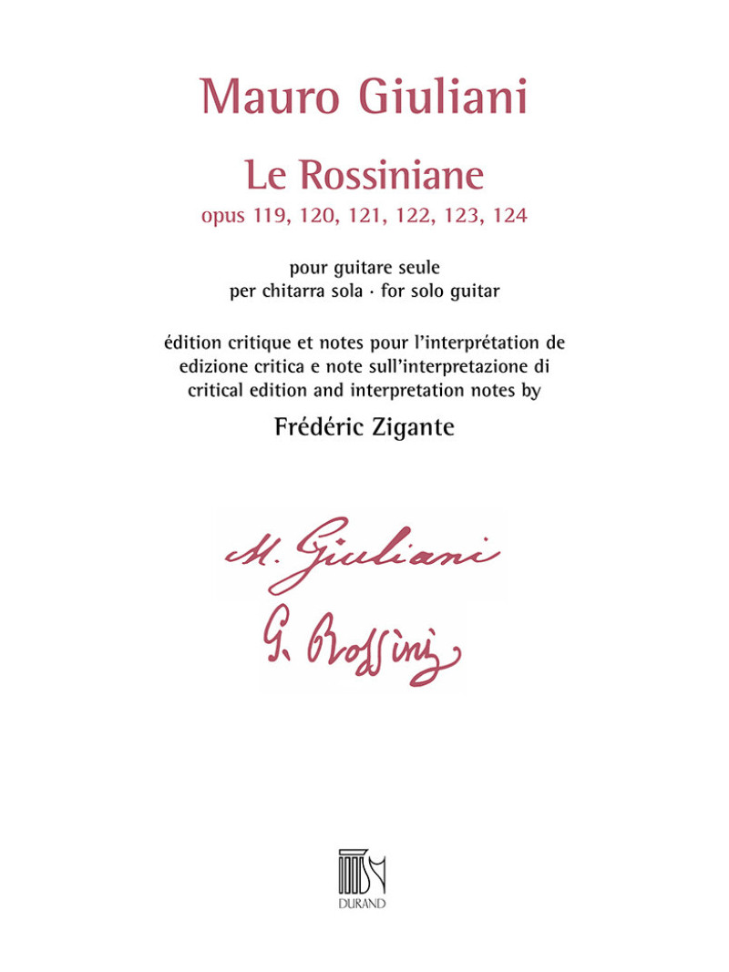 Le Rossiniane Op. 120, 121, 122, 123, 124 for Solo Guitar