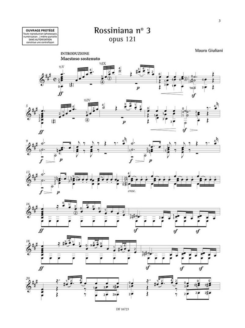 Mauro Giuliani - Rossiniana n° 3 (Opus 121)