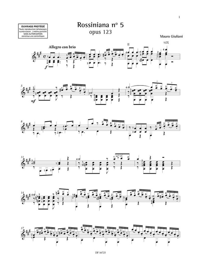 Mauro Giuliani - Rossiniana n° 5 (Opus 123)
