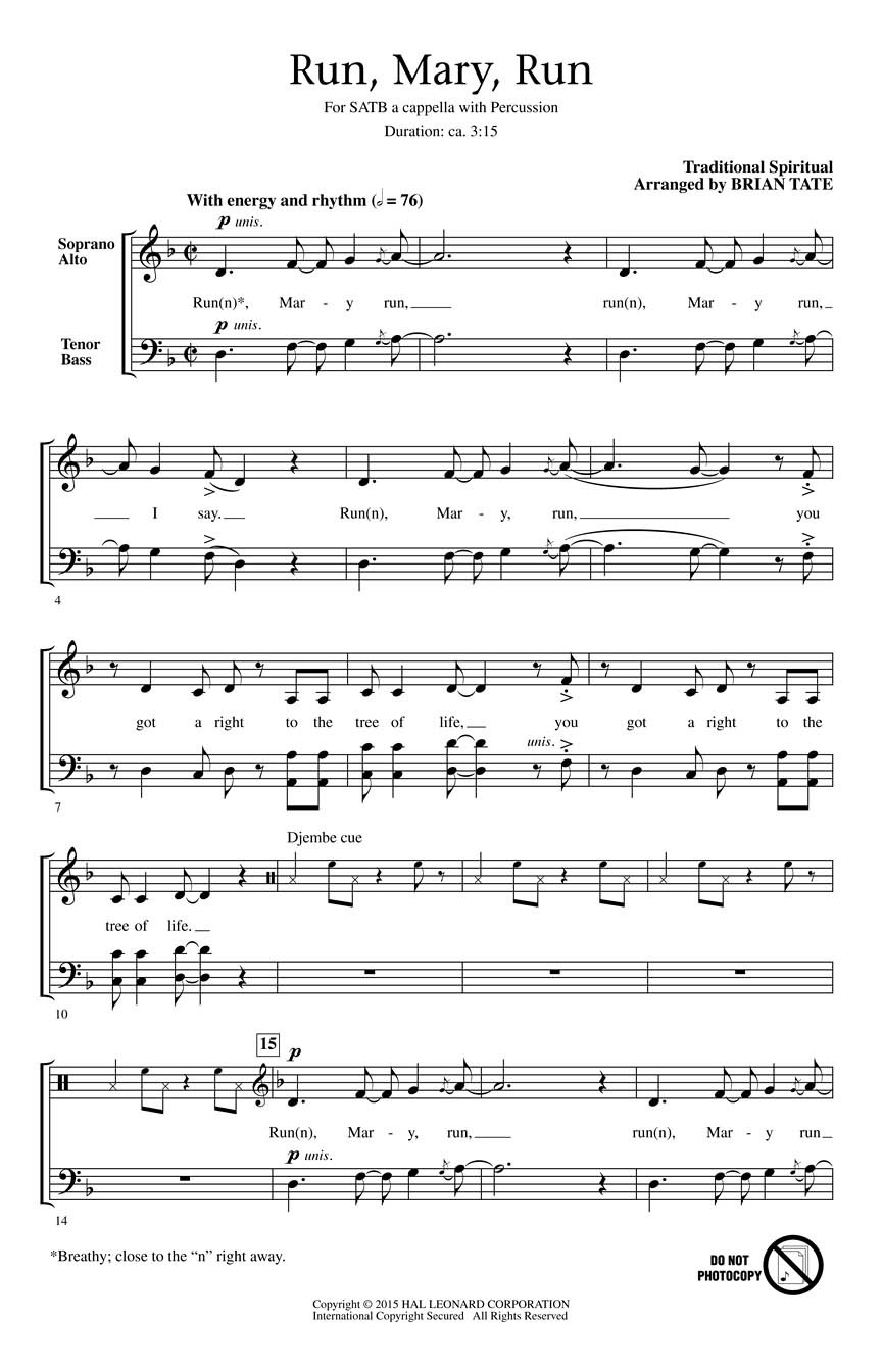 Run, Mary, Run (SATB a cappella)