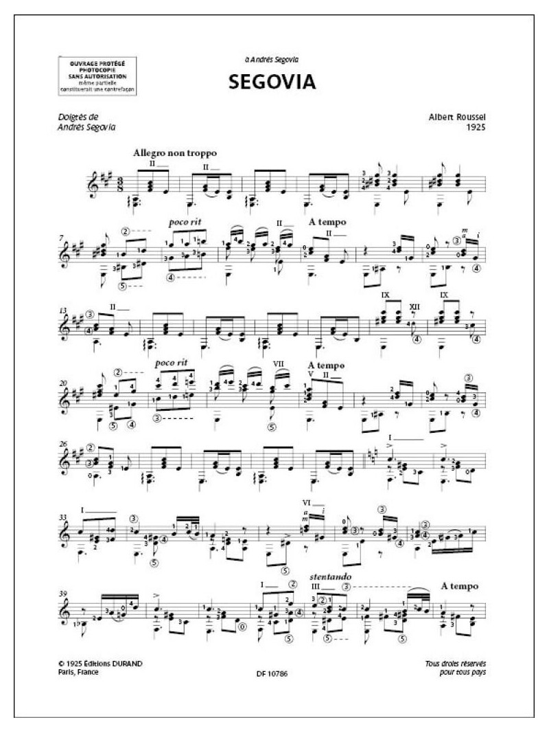 Œuvres françaises du XXe siècle pour guitare