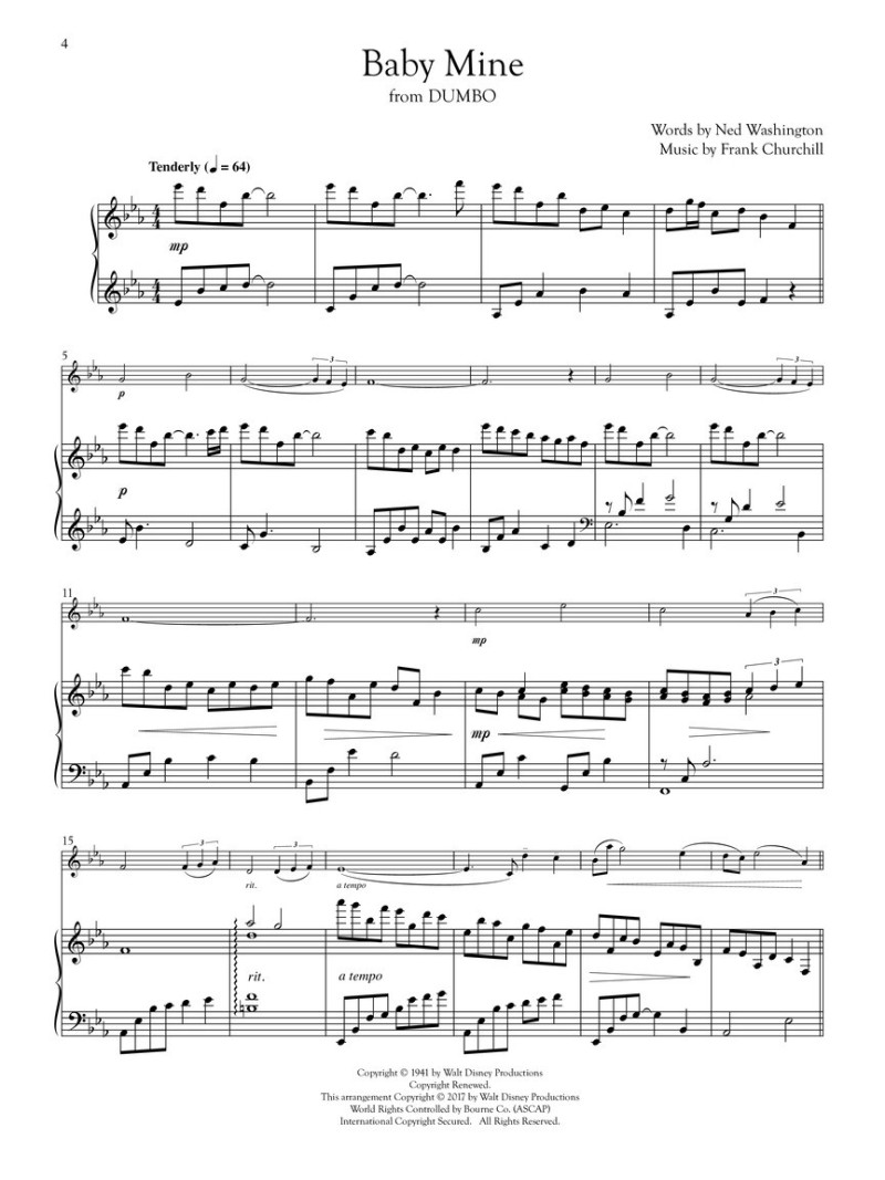 Disney Songs For Solo Violin & Piano