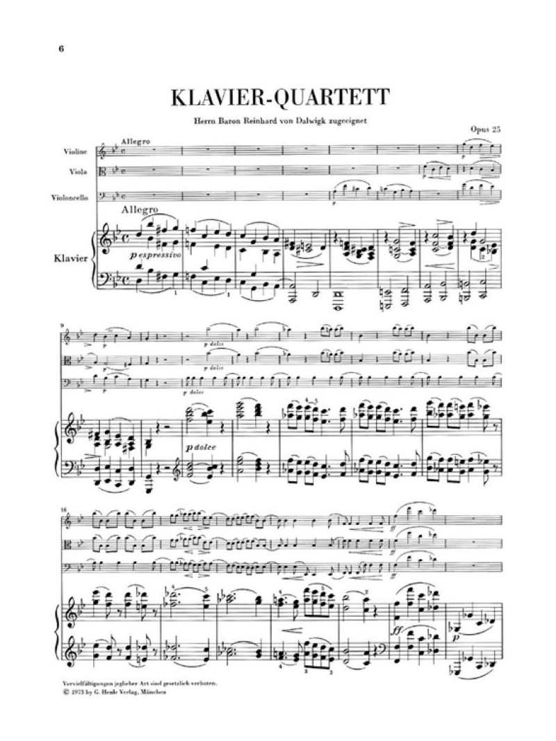 Brahms - Piano Quartet g minor op. 25