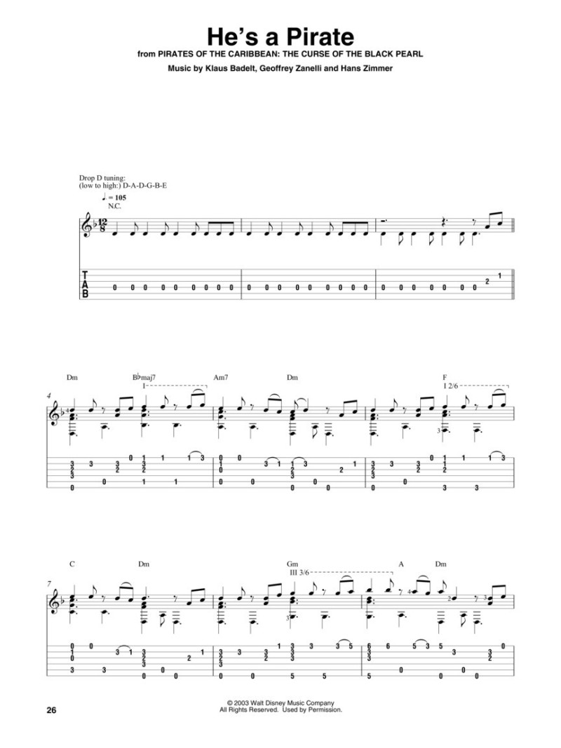 Disney Songs for Fingerstyle Guitar (book/Audio Online)