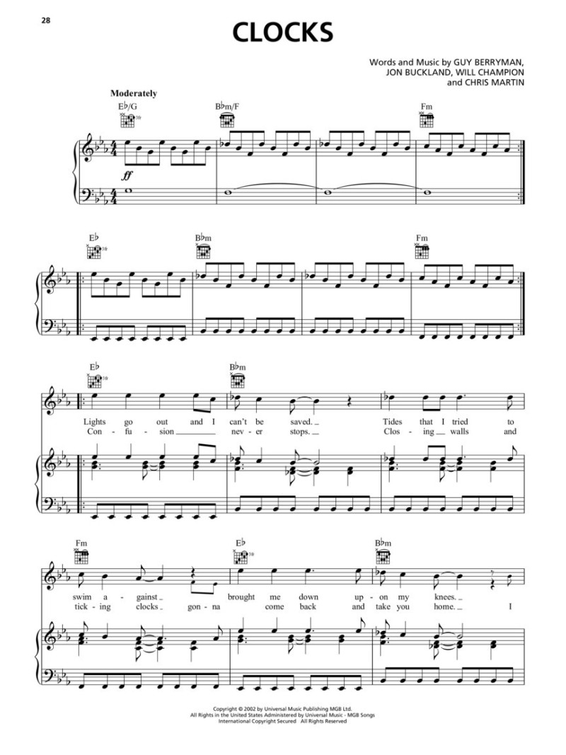 Coldplay Sheet Music Collection