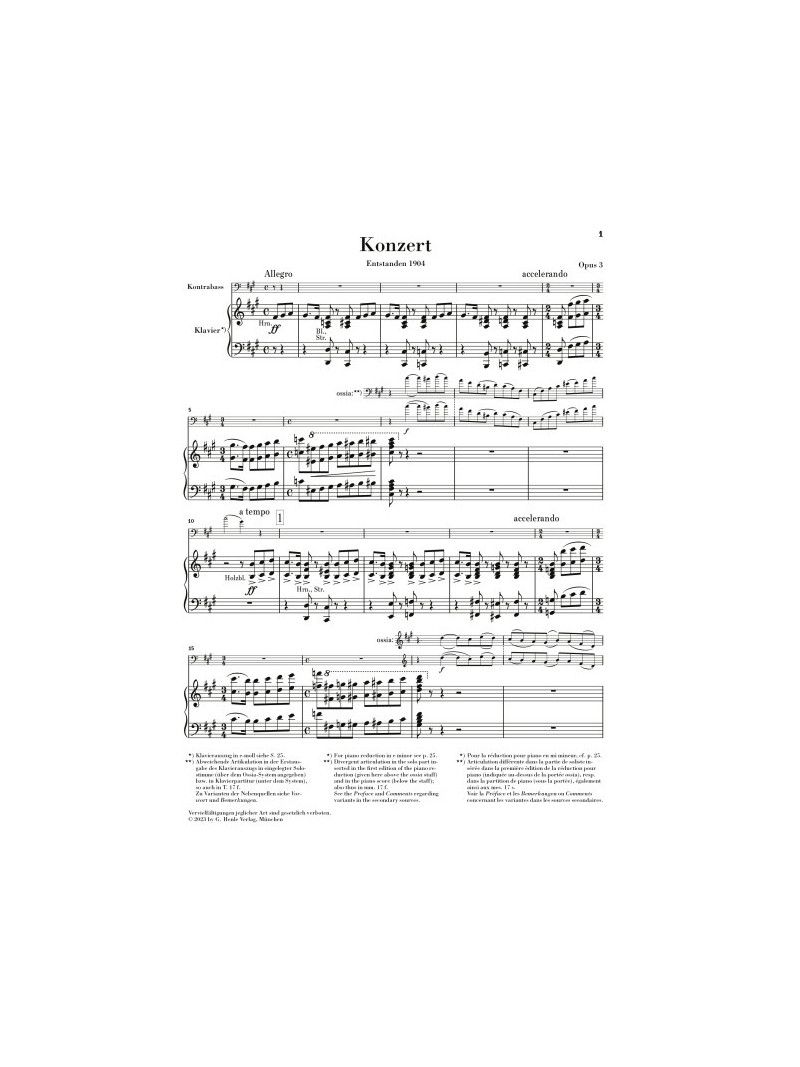Koussevitzky - Double Bass Concerto Op. 3