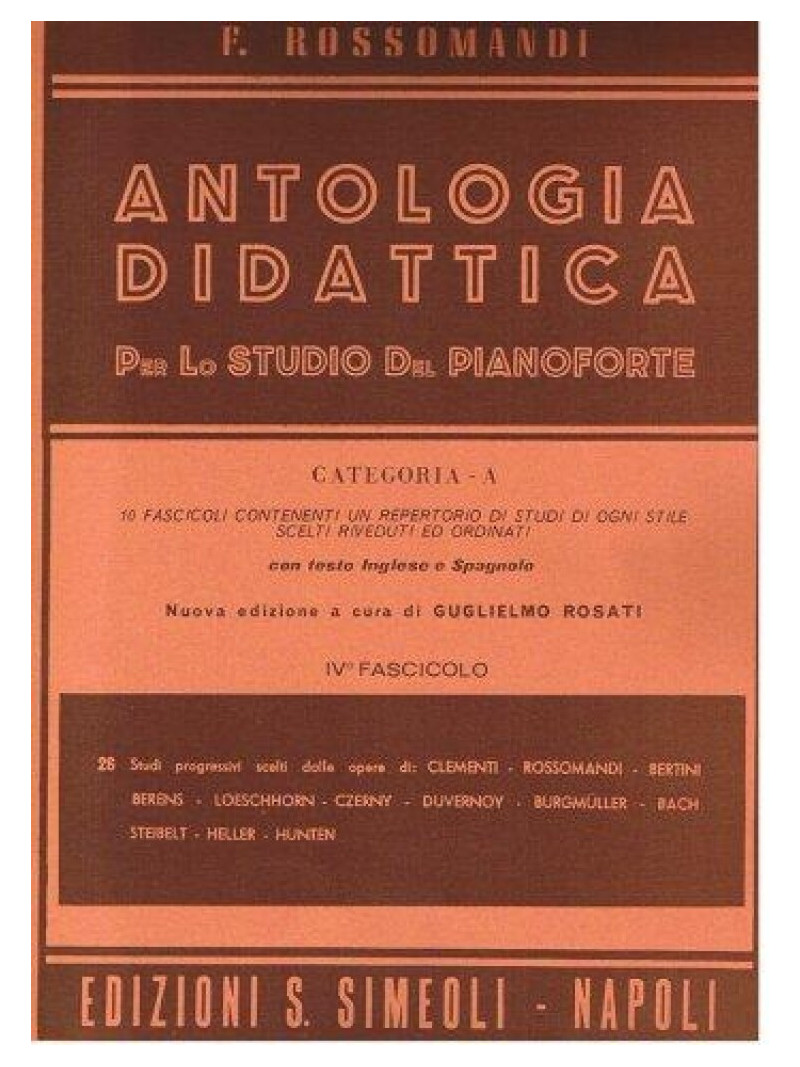 Antologia didattica per lo studio del Pianoforte - Fascicolo IV