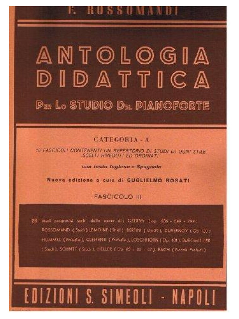 Antologia didattica per lo studio del Pianoforte - Fascicolo III