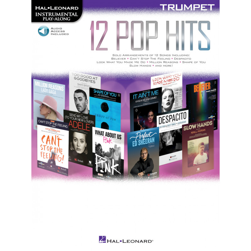 12 Pop Hits – Instrumental Play-Along for Trumpet (book/Audio Online)