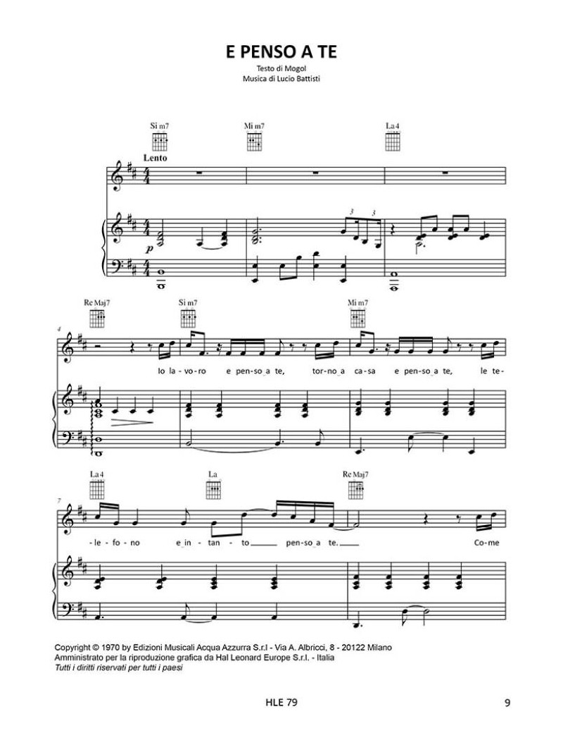 Lucio Battisti - 14 successi (Piano)