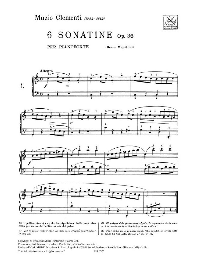 6 Sonatine Op. 36 per pianoforte