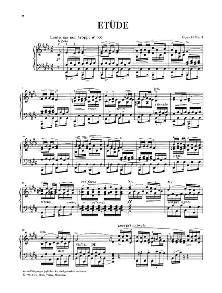 Chopin - Etude E major op. 10 no. 3