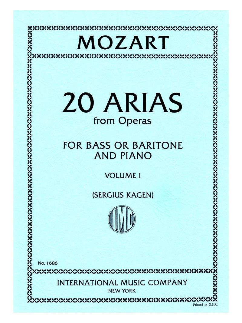 Mozart: 20 Arias from Operas, Volume 1 - Bass or Baritone