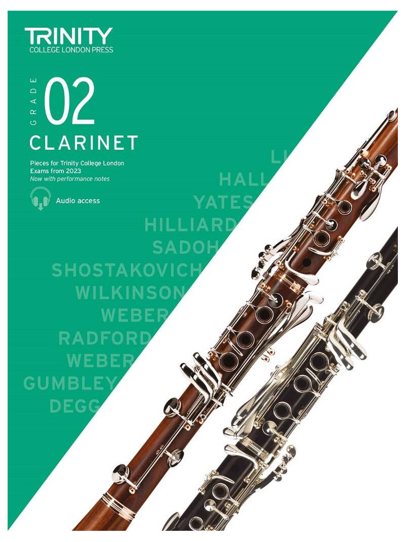 Trinity Clarinet Exam Pieces Grade 2, from 2023 (book/download)