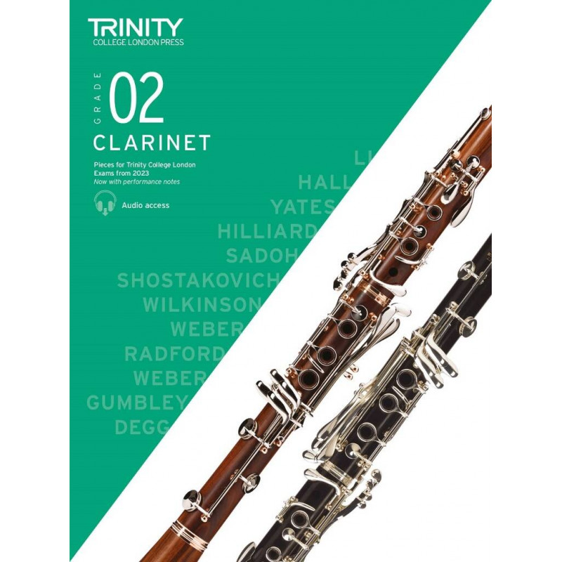 Trinity Clarinet Exam Pieces Grade 2, from 2023 (book/download)
