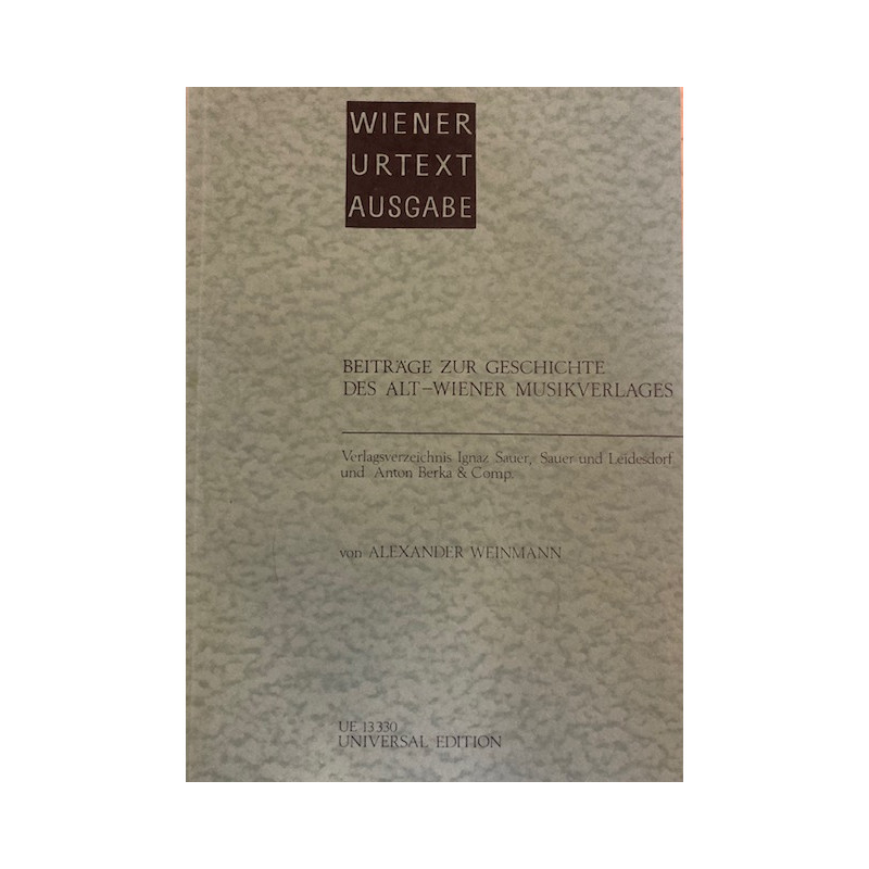 Verlagsverzeichnis Ignaz Sauer und Leidesdorf und Anton Berka & Comp.