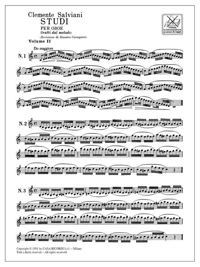 Studi per oboe (tratti dal metodo) Vol. II