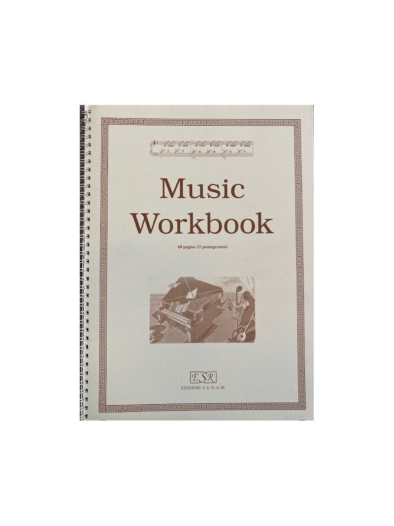 Music Workbook - 60 pagine con 12 pentagrammi (spirale)