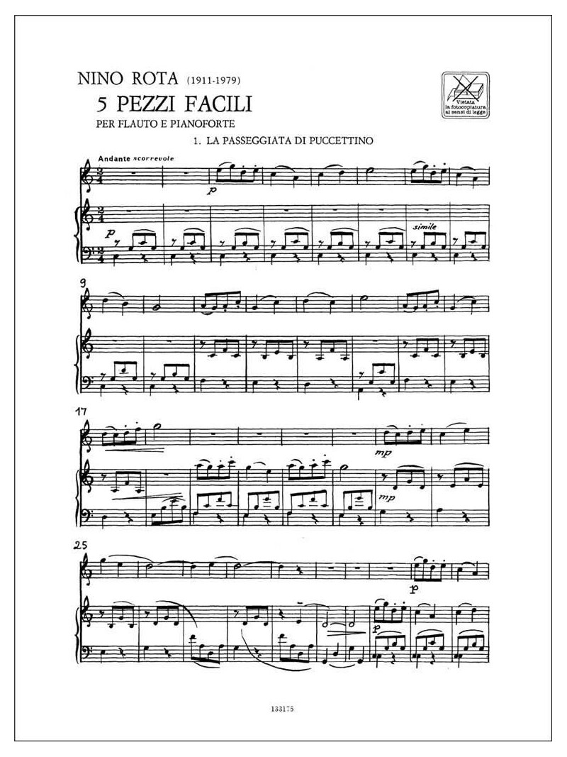 5 Pezzi facili (per flauto e pianoforte)
