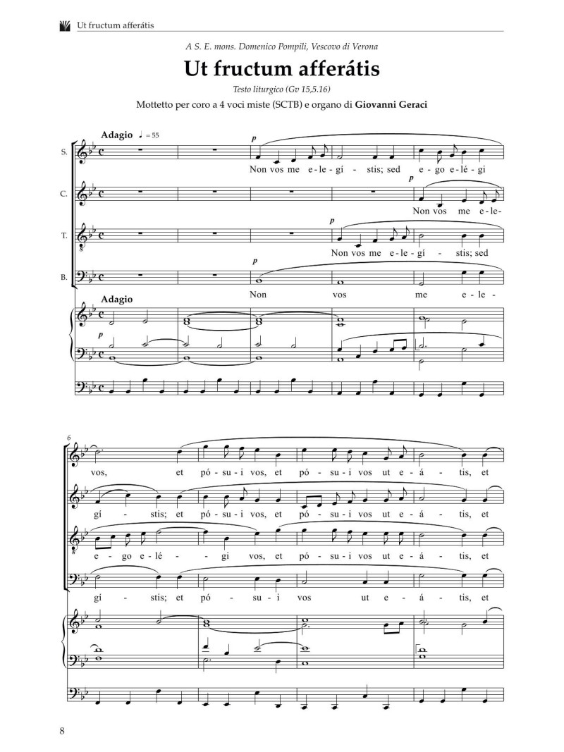 Ut Fructum Afferatis... e portiate frutto (Coro e Organo)